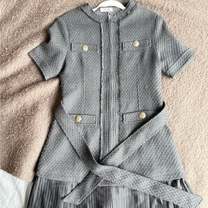 Sandro Black Tweed Dress with Belt - NWT